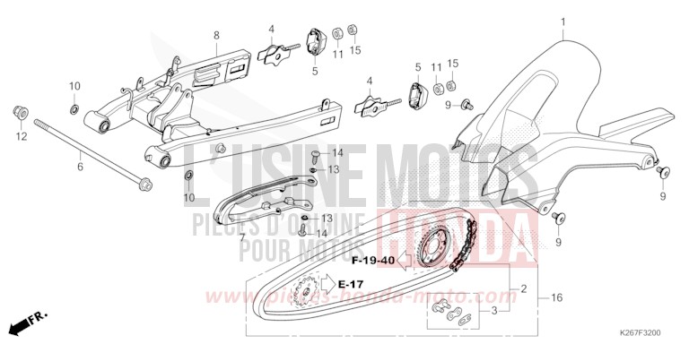 SWINGARM for MSX GROM A MAT DIM GRAY METALLIC (NHC34) from 2023